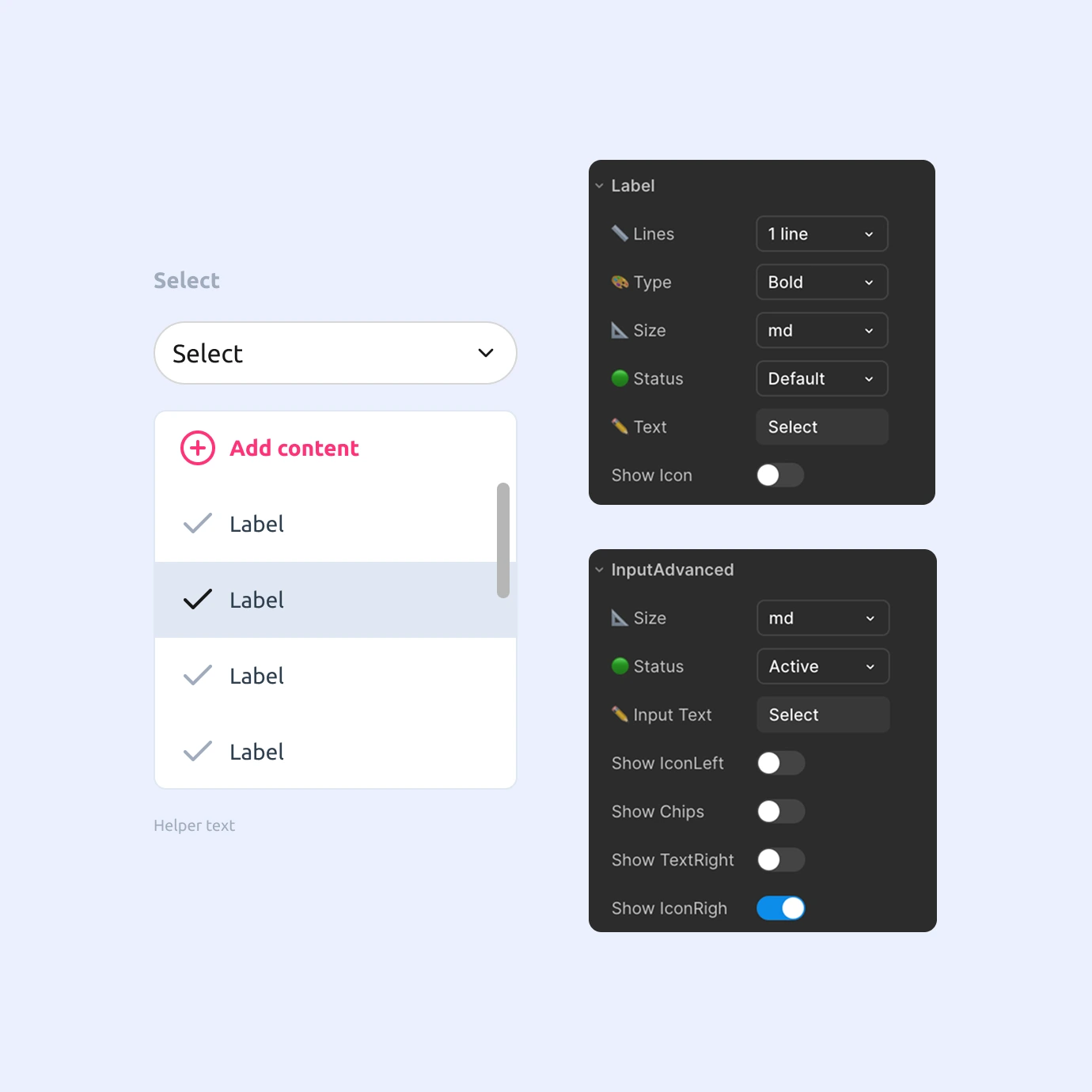 Adalytics — componenti del Design System applicati alla piattaforma