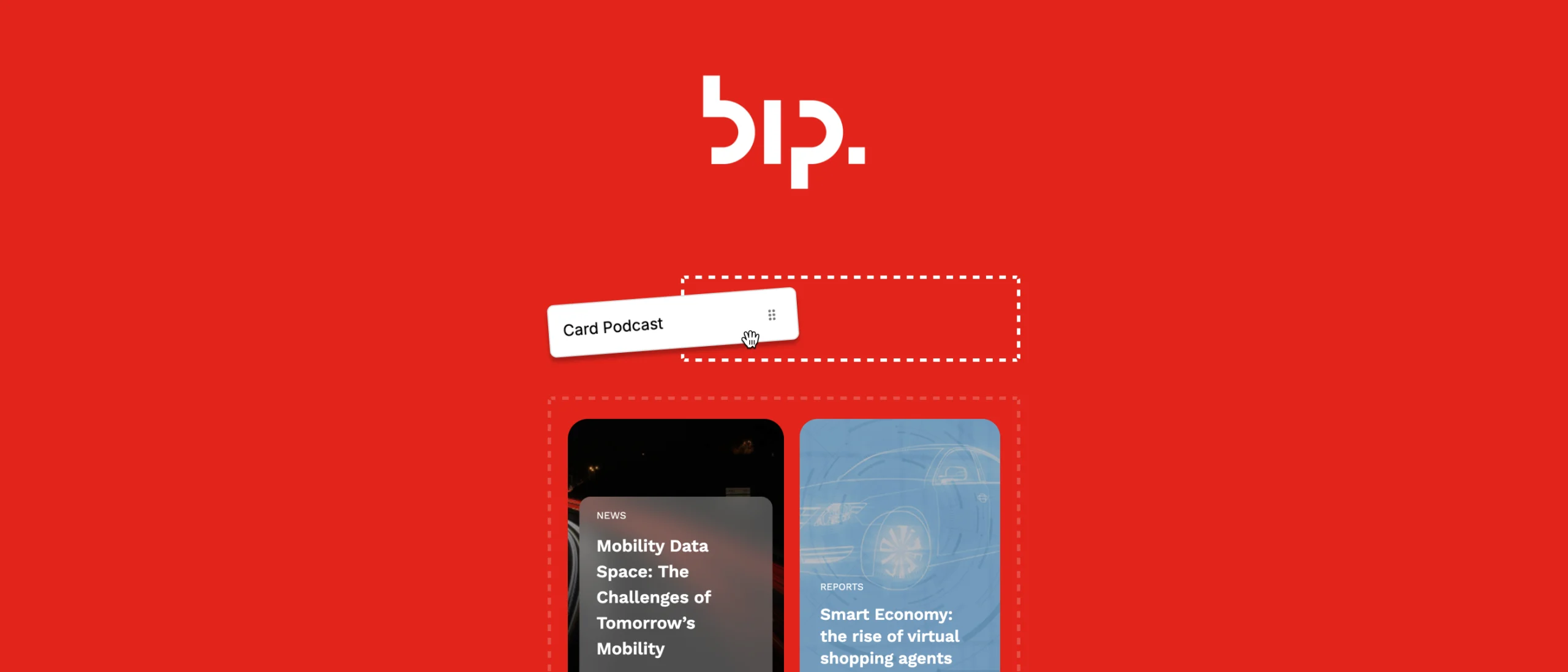 CMS e Site Builder — editor visuale della piattaforma di gestione siti BIP