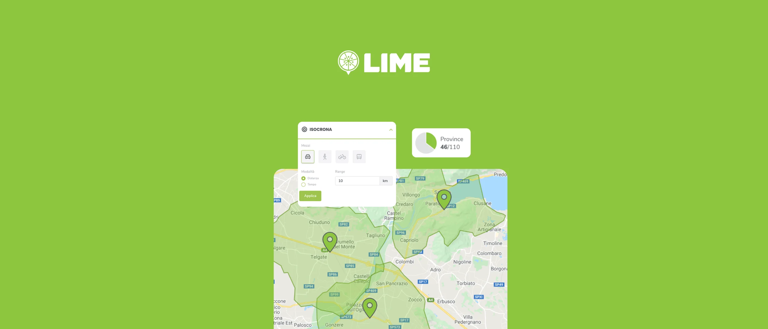 Lime — piattaforma di geomarketing con mappa interattiva