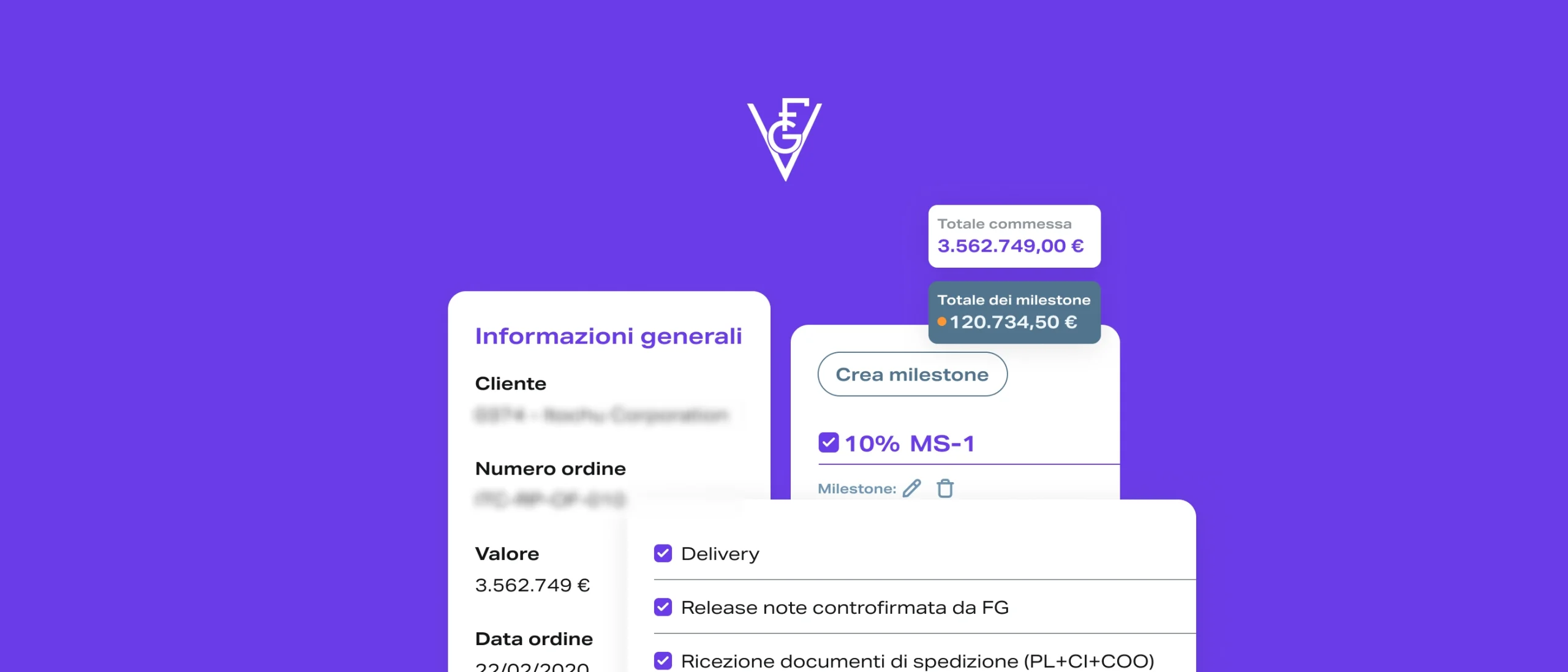 Software di monitoraggio commesse — dashboard di controllo milestone e avanzamento