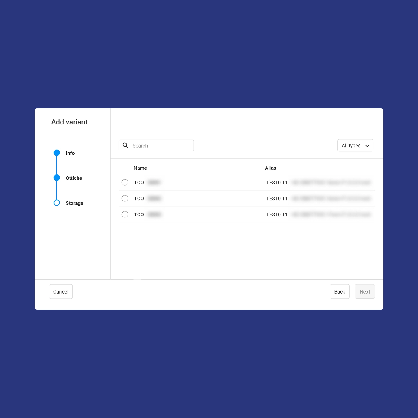 Tattile — interfaccia del questionario dinamico per offerte commerciali
